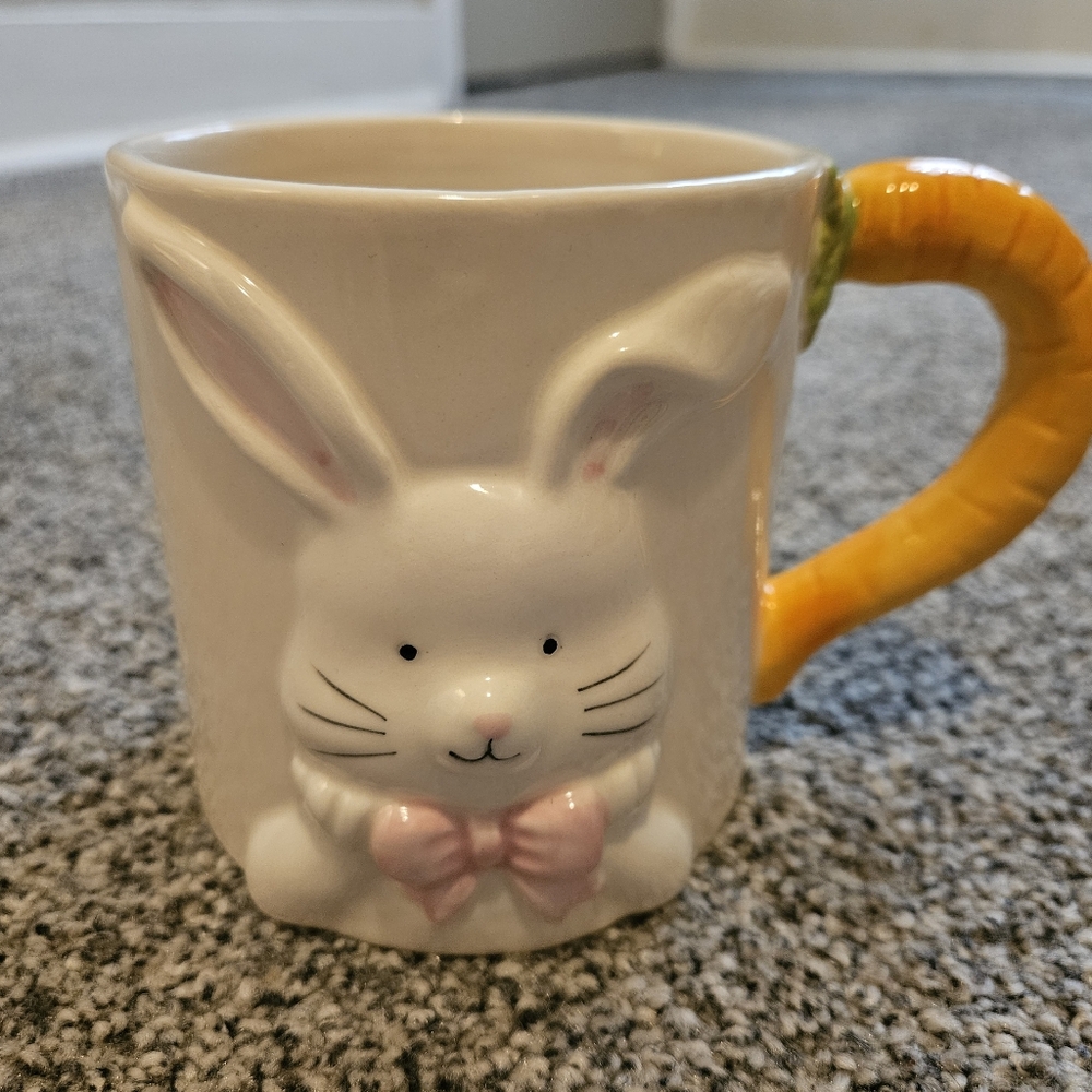 3D Easter Bunny Mug With Carrot Handle So Cute Gift Idea Spring